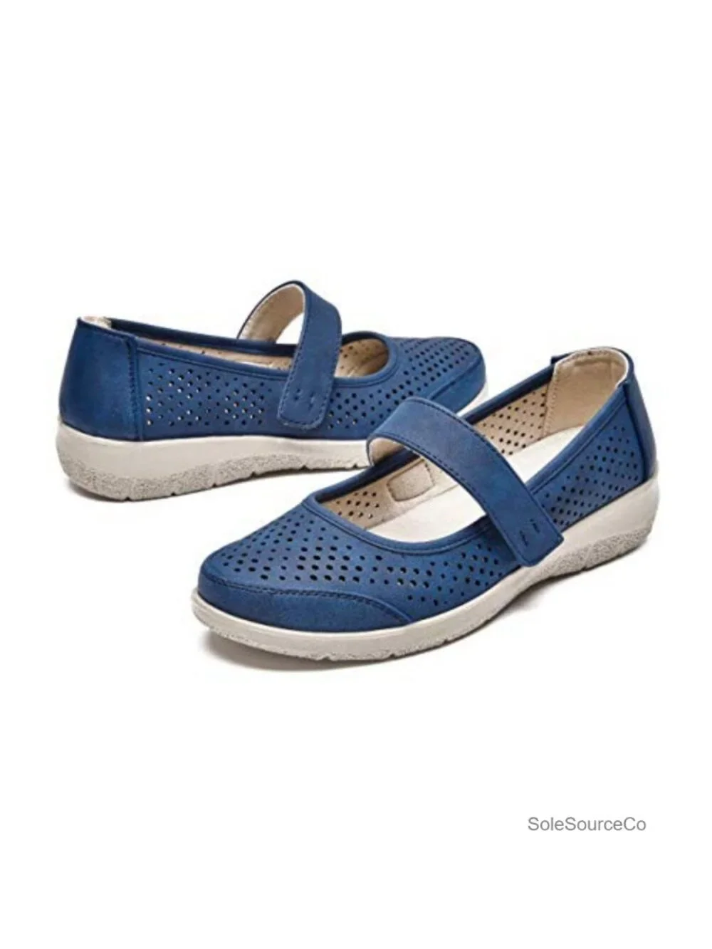 Mary Jane Flats Orthopedic Walking Shoes Breathable Slip-On Lightweight Comfort